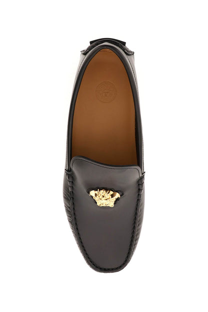 La Medusa Leather Loafers  - Black