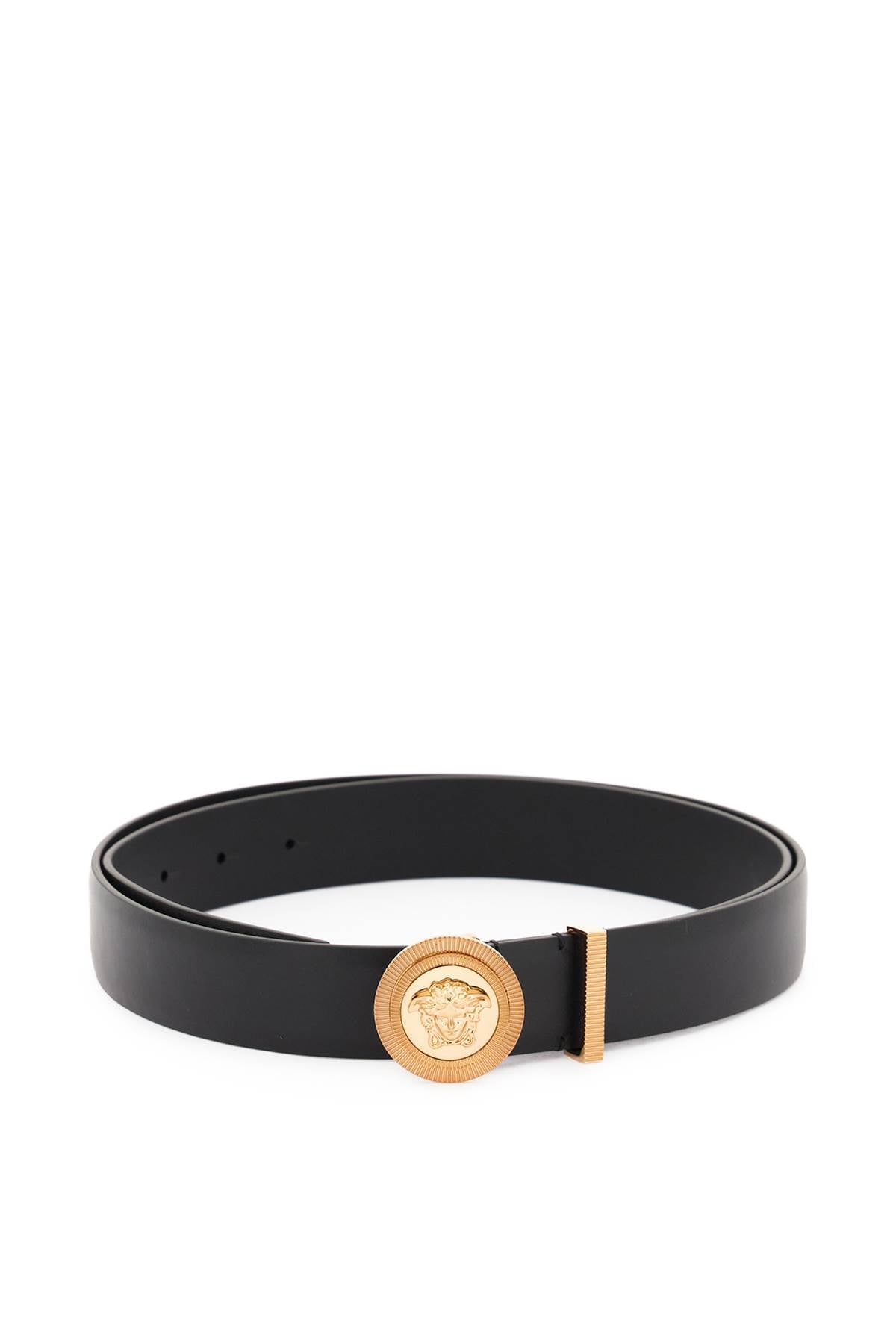 Medusa Biggie Leather Belt  - Black