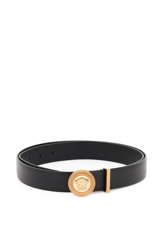 Medusa Biggie Leather Belt  - Black