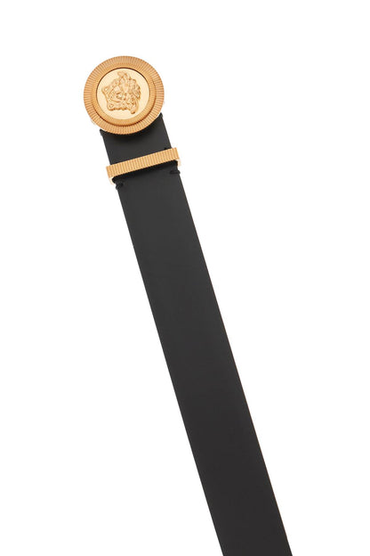 Medusa Biggie Leather Belt  - Black