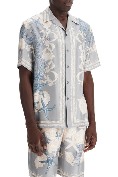 Baroque Printed Silk Bowling Shirt Set For The  - Grigio