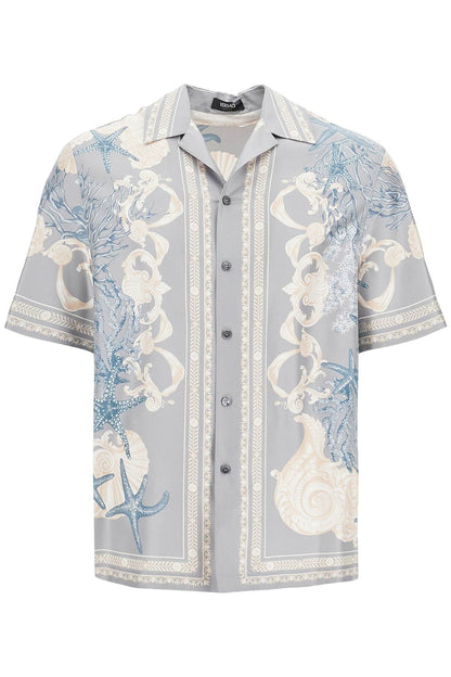 Baroque Printed Silk Bowling Shirt Set For The  - Grigio