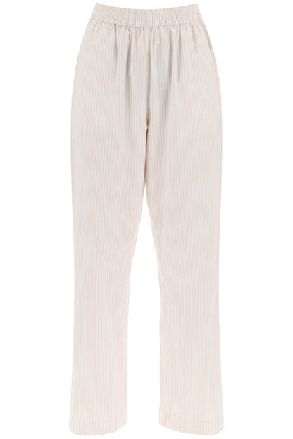 "organic Cotton Striped Claudia Pants"  - Beige