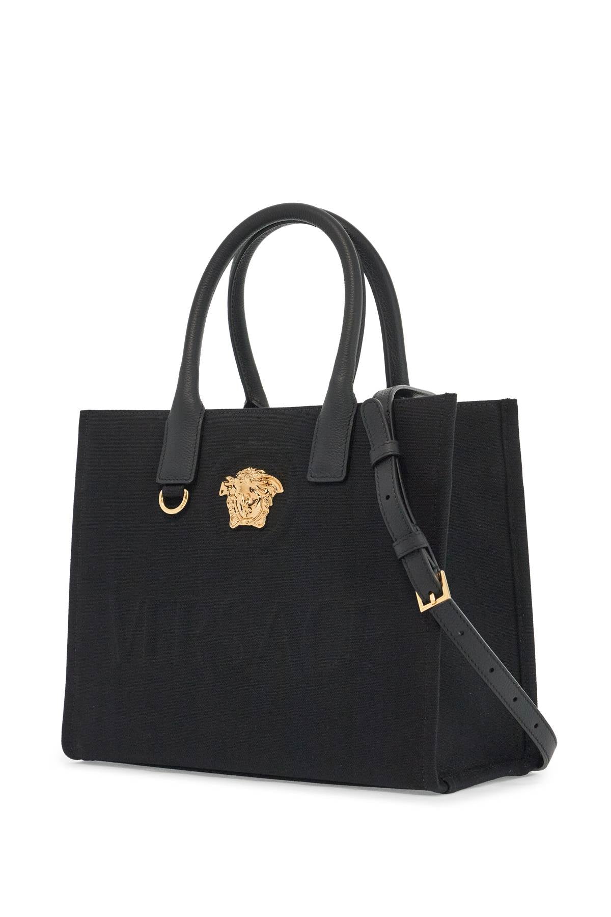 Canvas Small La Medusa Tote Bag  - Black