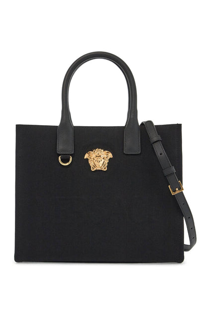 Canvas Small La Medusa Tote Bag  - Black