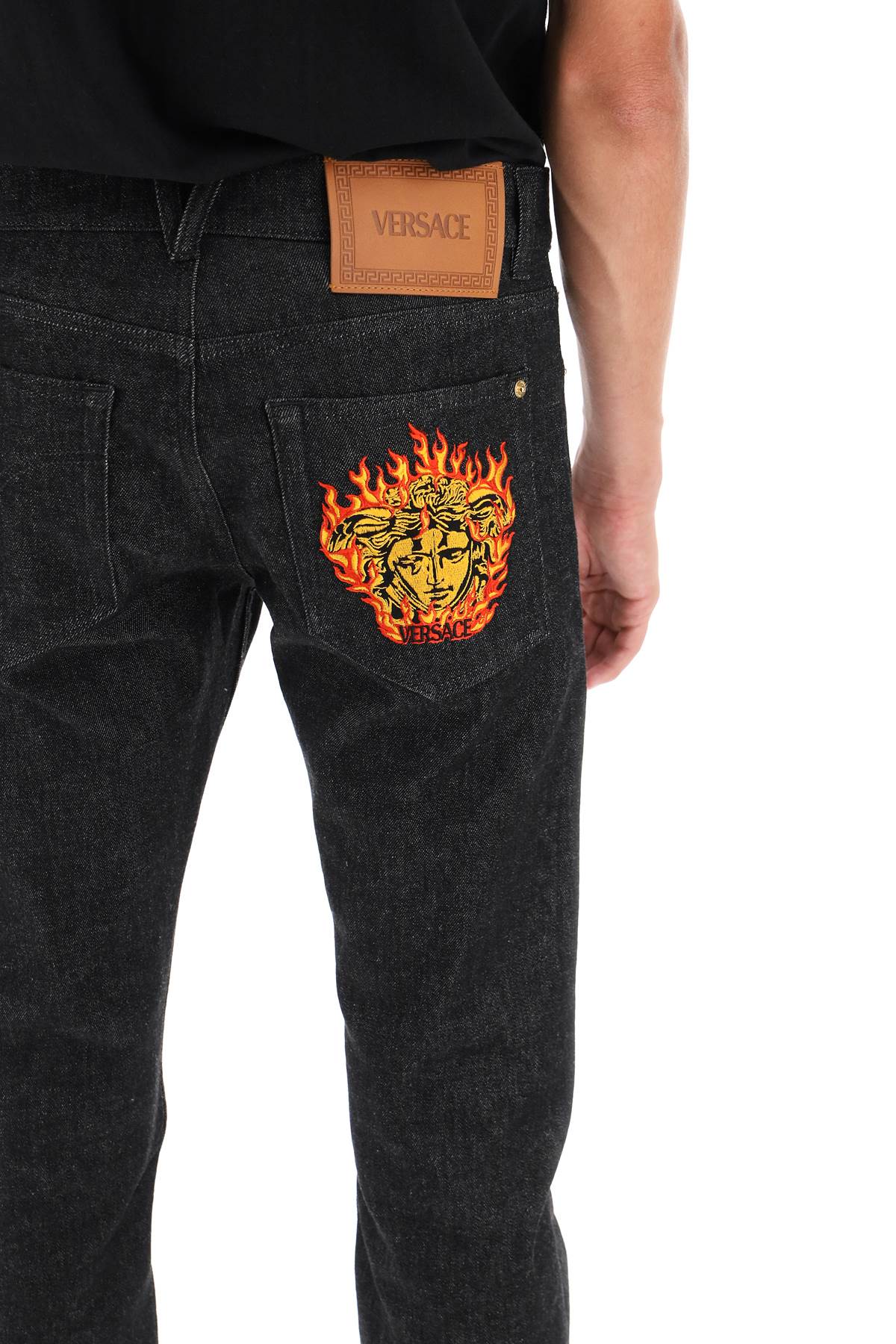 Medusa Flame Jeans  - Nero