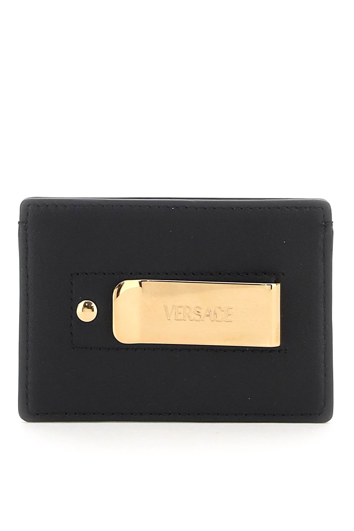 Leather Medusa Cardholder  - Black