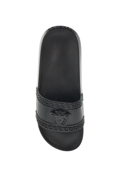 Palazzo Rubber Slides  - Black