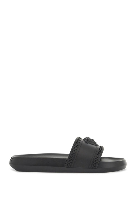 Palazzo Rubber Slides  - Black