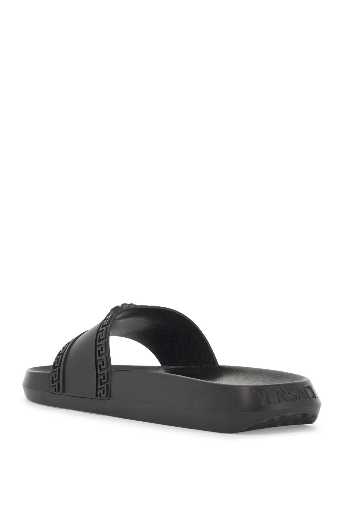 Palazzo Rubber Slides  - Black