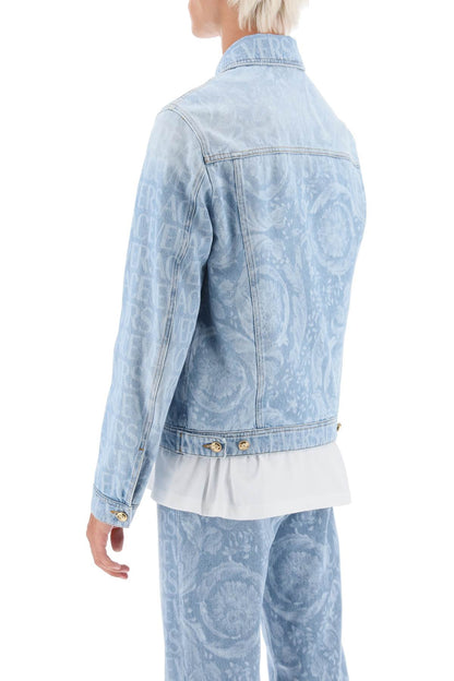 Versace Allover Denim Jacket  - Blu