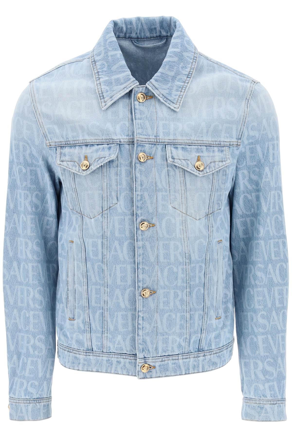 Versace Allover Denim Jacket  - Blu