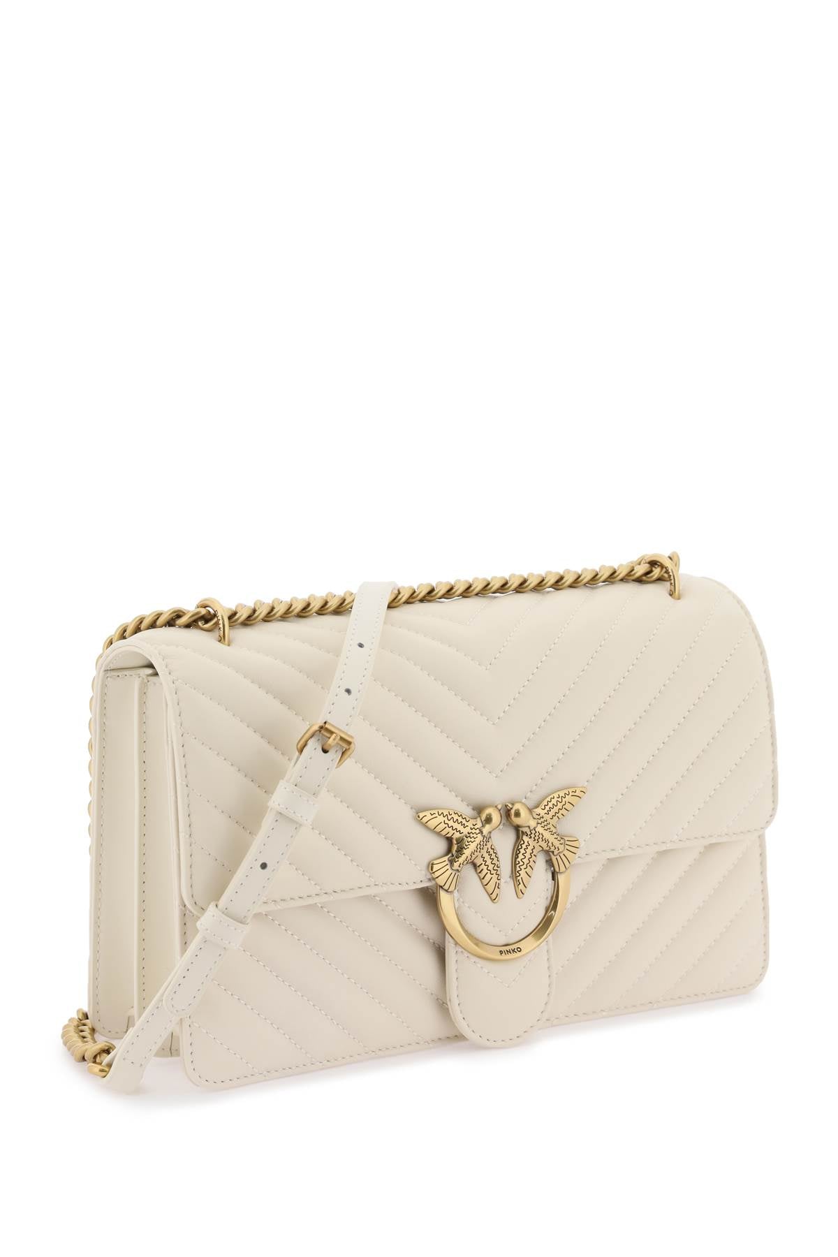 Chevron Quilted Classic Love Bag One  - White