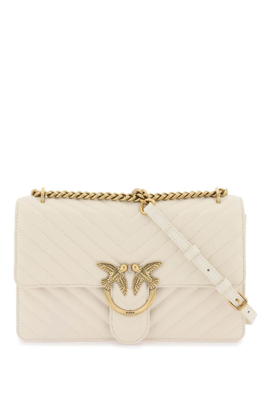 Chevron Quilted Classic Love Bag One  - White