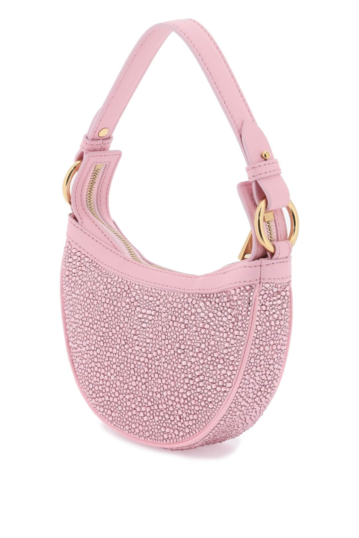 Repeat Mini Hobo Bag With Crystals  - Pink