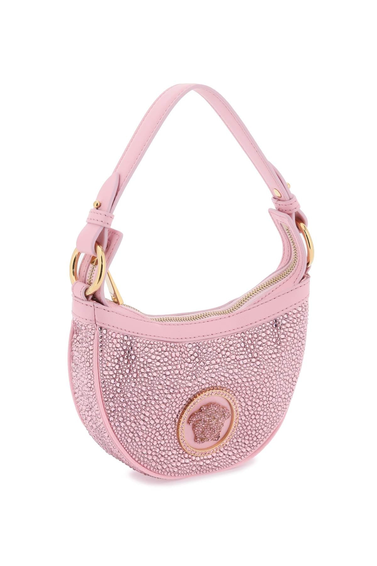 Repeat Mini Hobo Bag With Crystals  - Pink