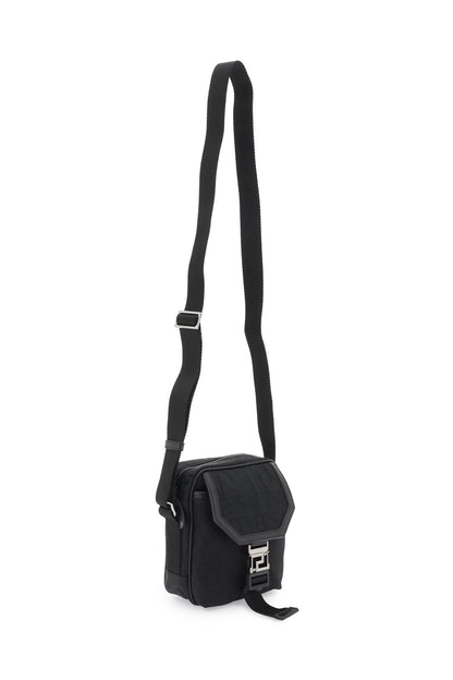 Versace Allover 'neo Nylon' Crossbody Bag  - Black