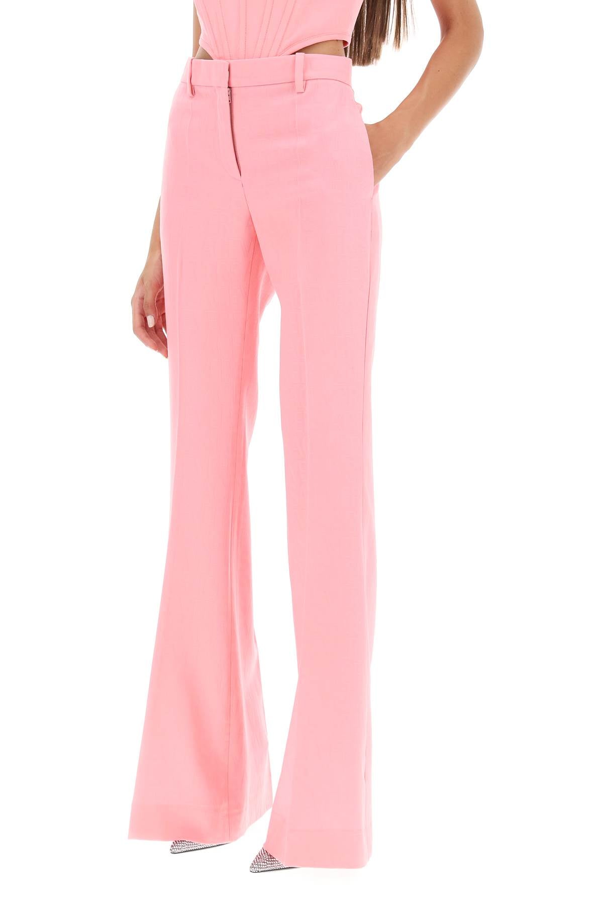 Low Waisted Flared Trousers  - Rosa