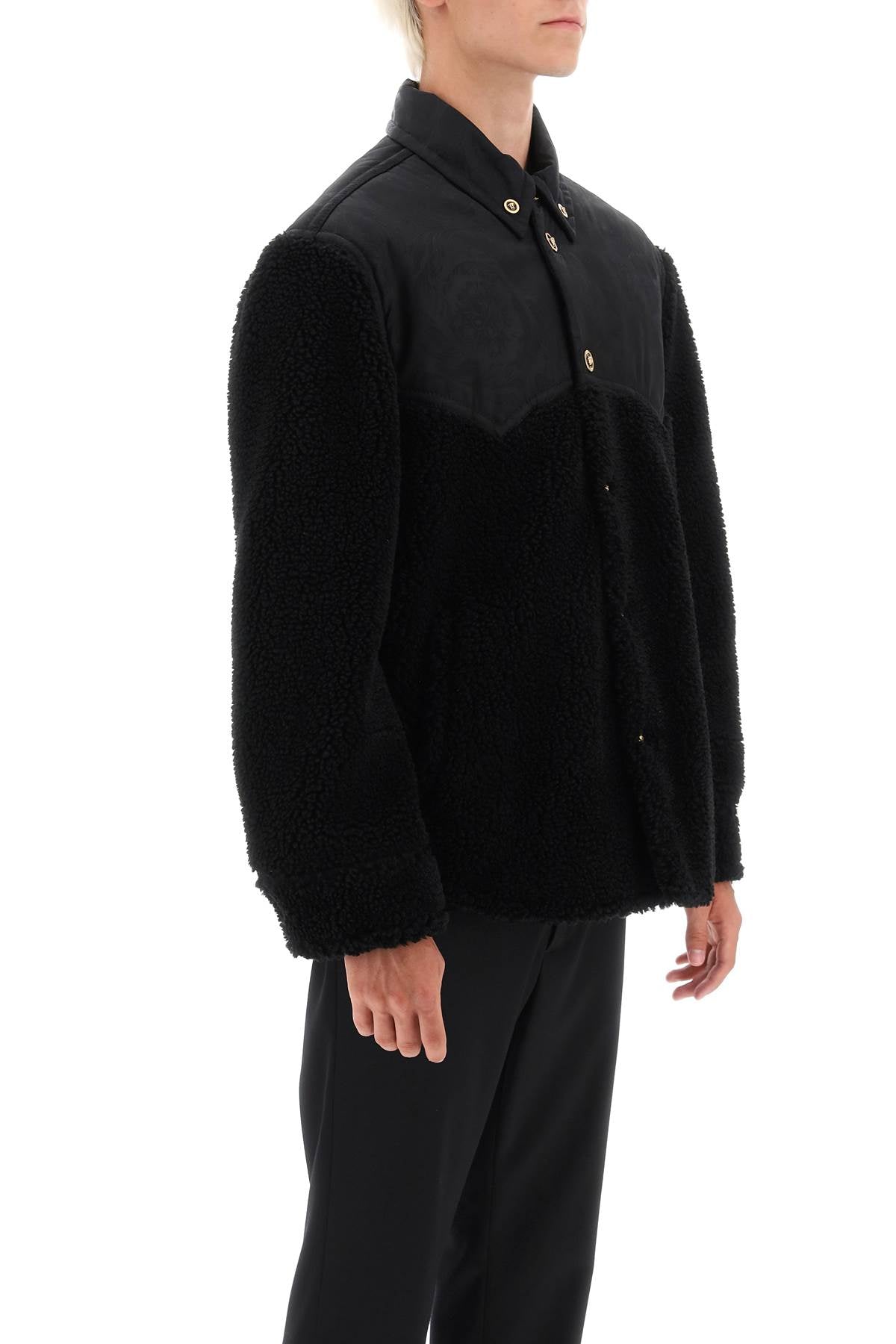 Barocco Silhouette Fleece Jacket  - Nero