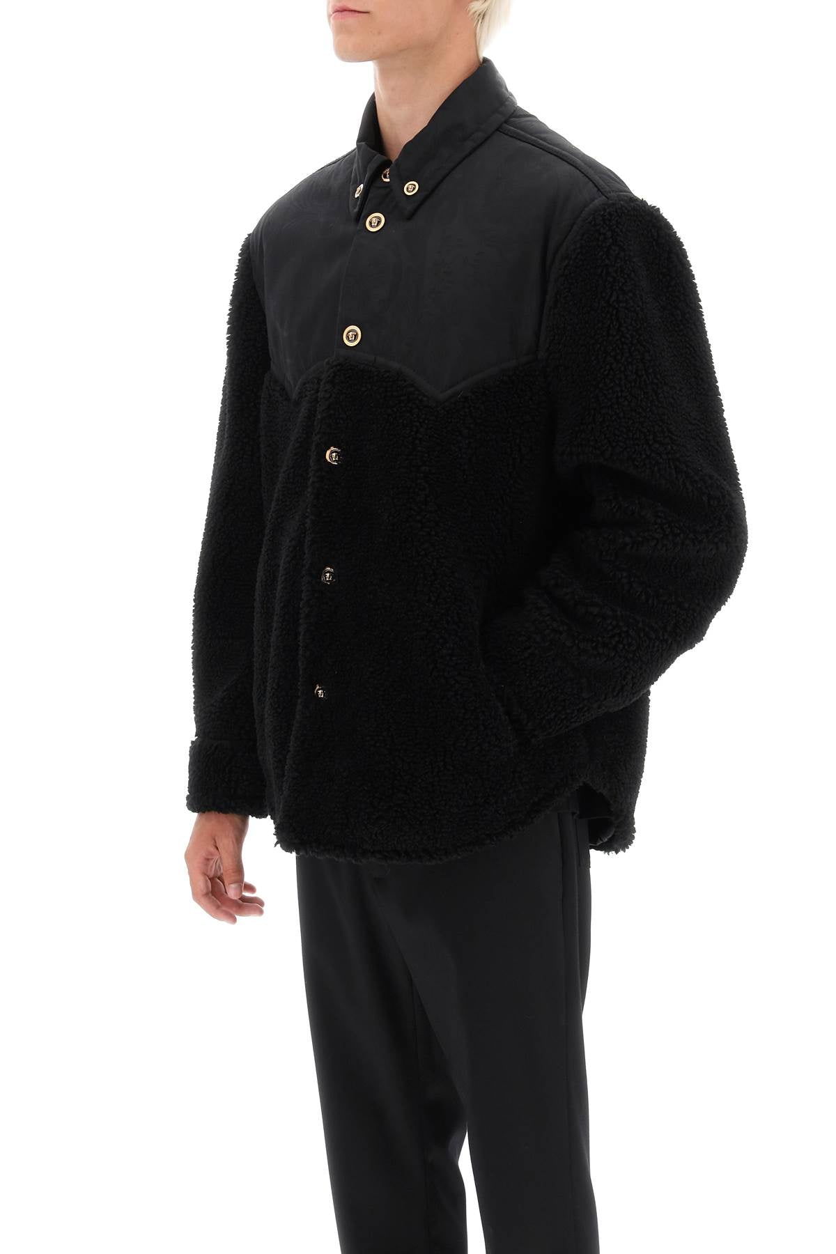 Barocco Silhouette Fleece Jacket  - Nero