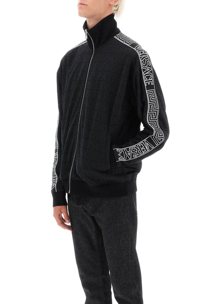 Techno Versace Allover Track Sweatshirt  - Black