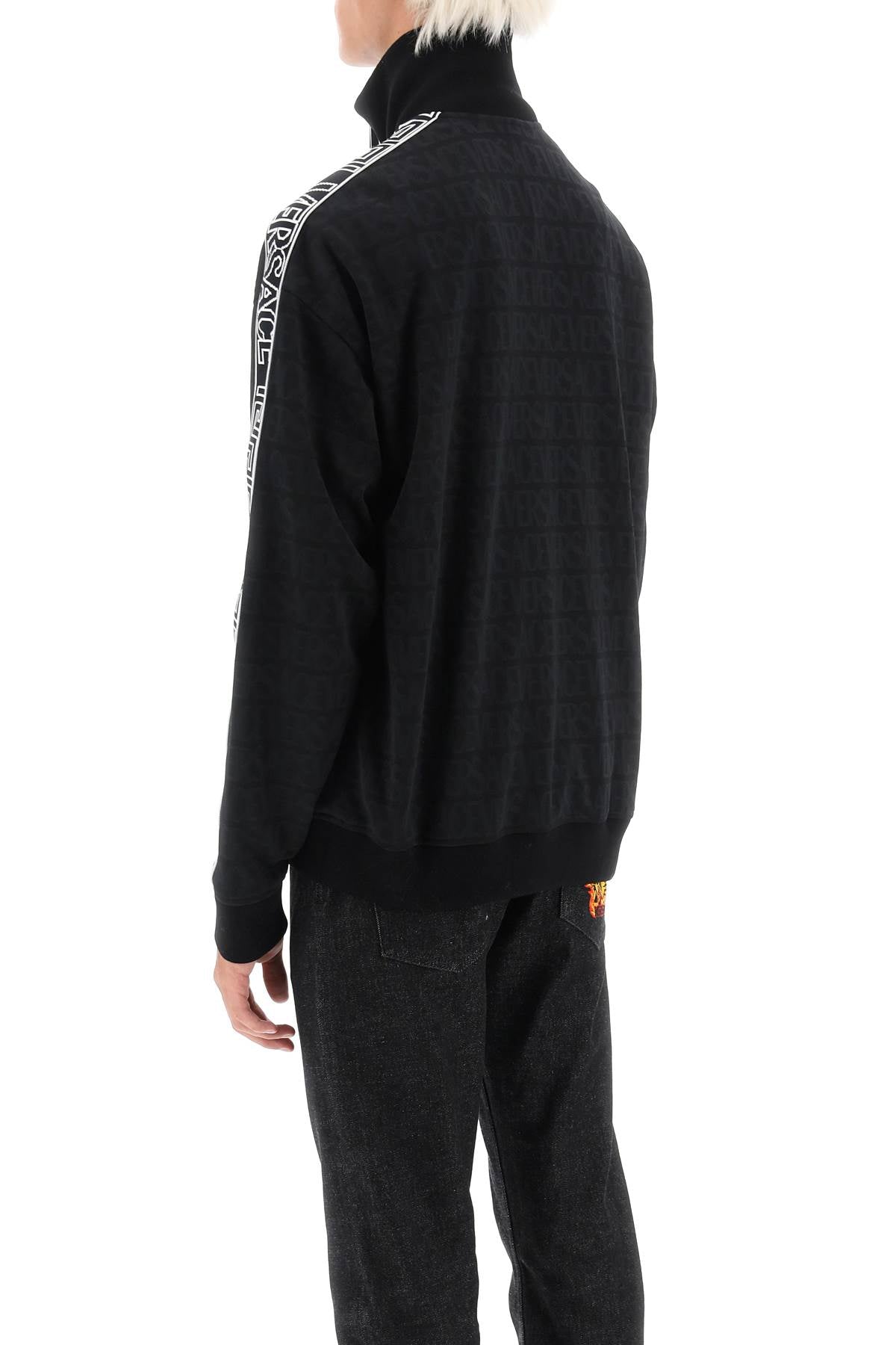 Techno Versace Allover Track Sweatshirt  - Black