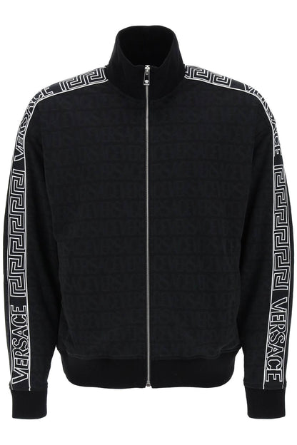 Techno Versace Allover Track Sweatshirt  - Black