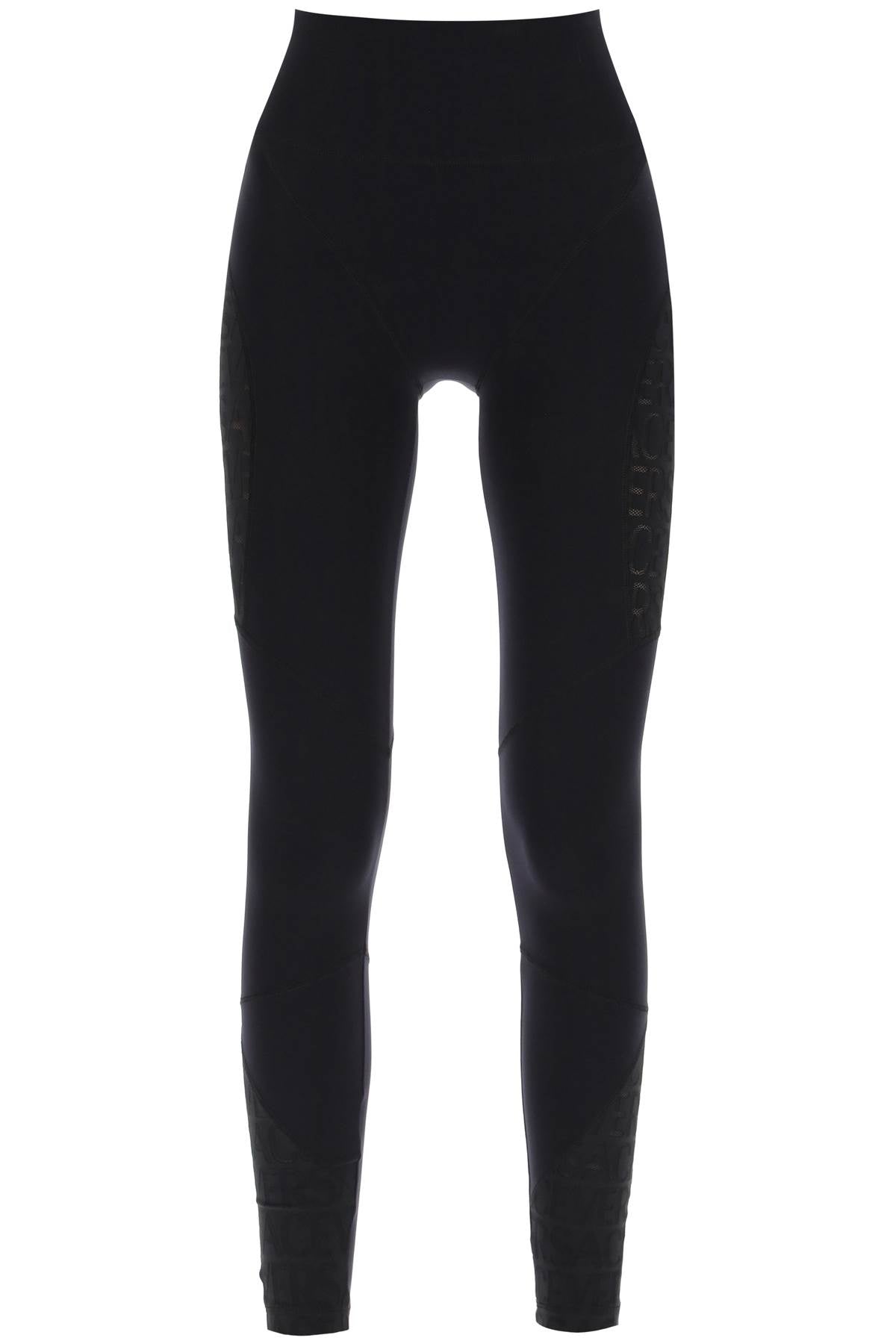 Sports Leggings With Lettering  - Black