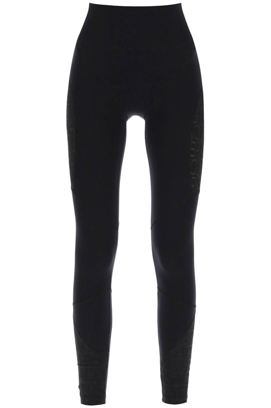 Sports Leggings With Lettering  - Black