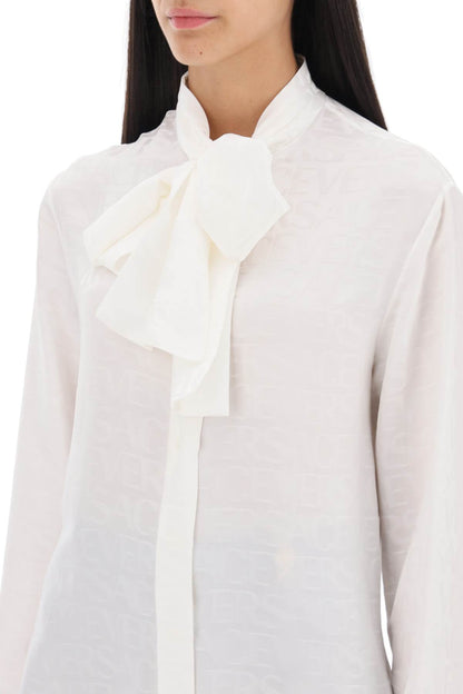 'versace Allover' Lavallière Shirt  - White