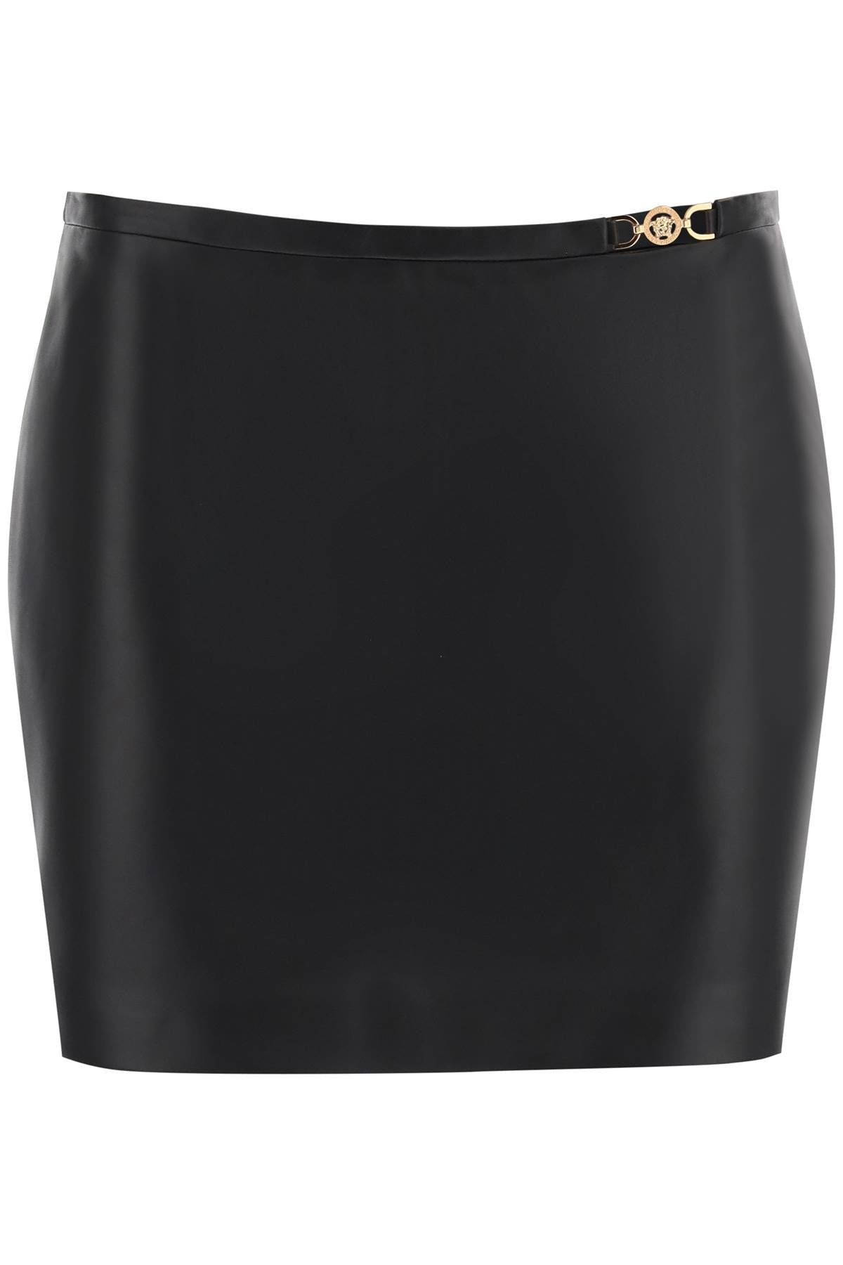 Medusa '95 Leather Mini Skirt  - Black