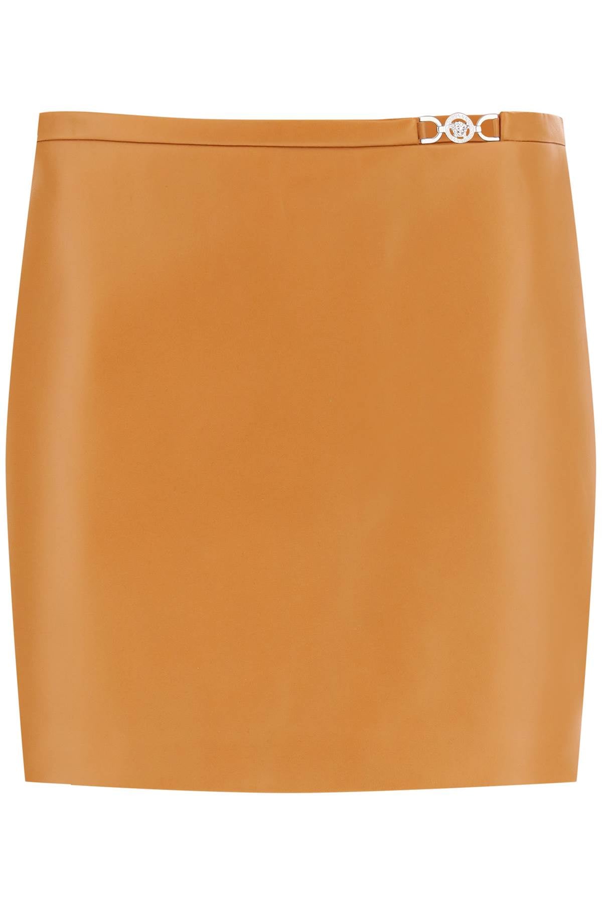 Medusa '95 Leather Mini Skirt  - Brown