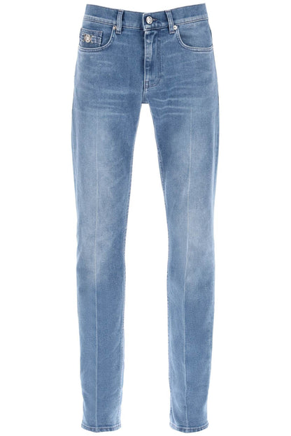 Stretch Denim Slim Fit Jeans  - Light Blue