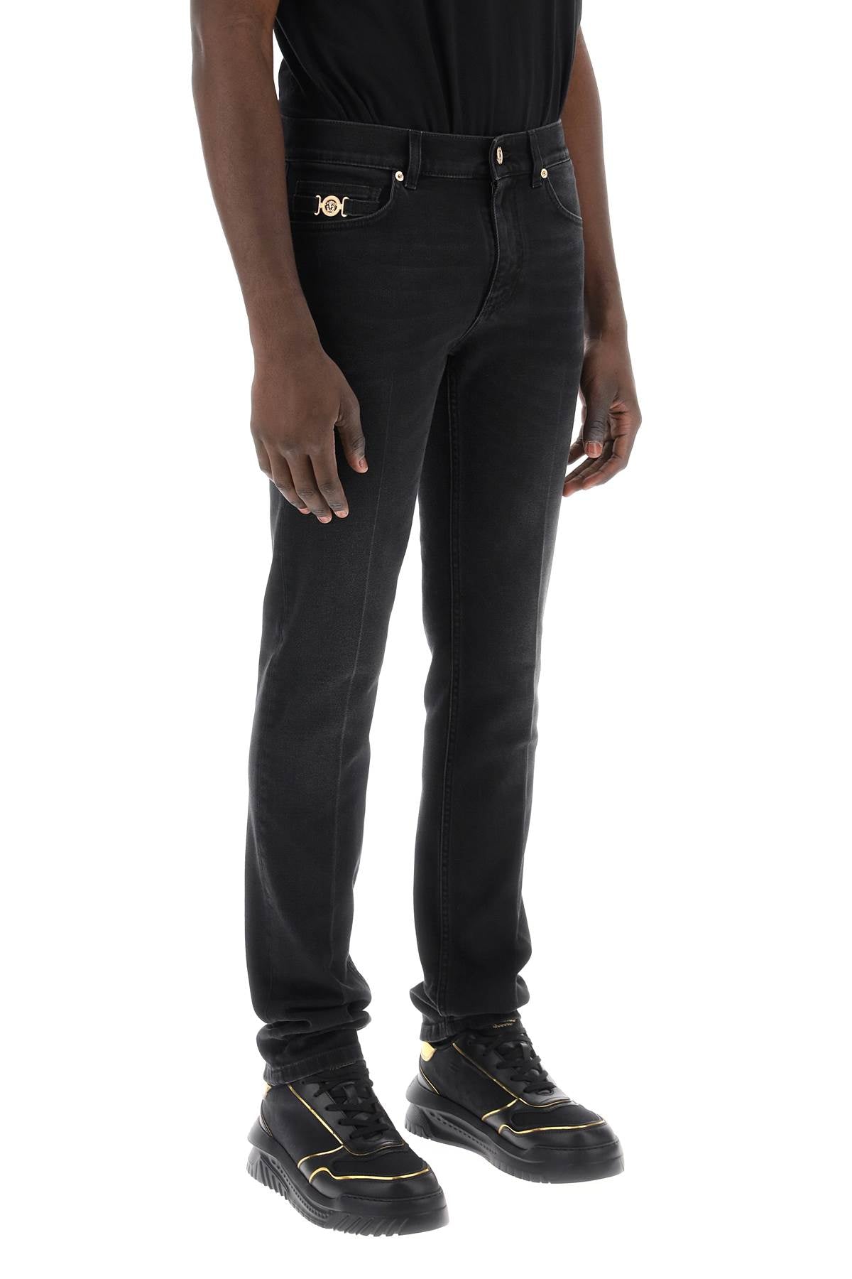 Slim Medusa Biggie Jeans  - Black