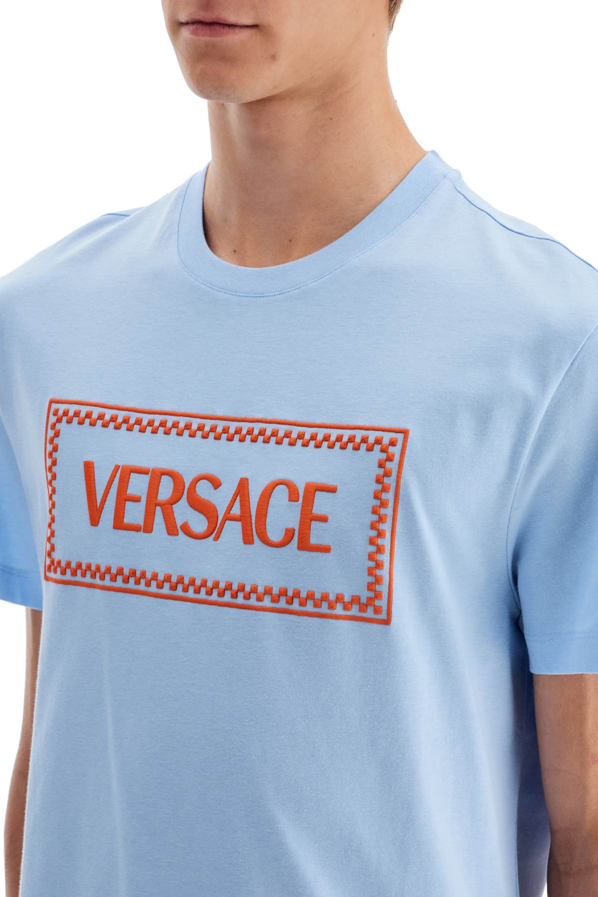 Embroidered Logo T-shirt  - Light Blue