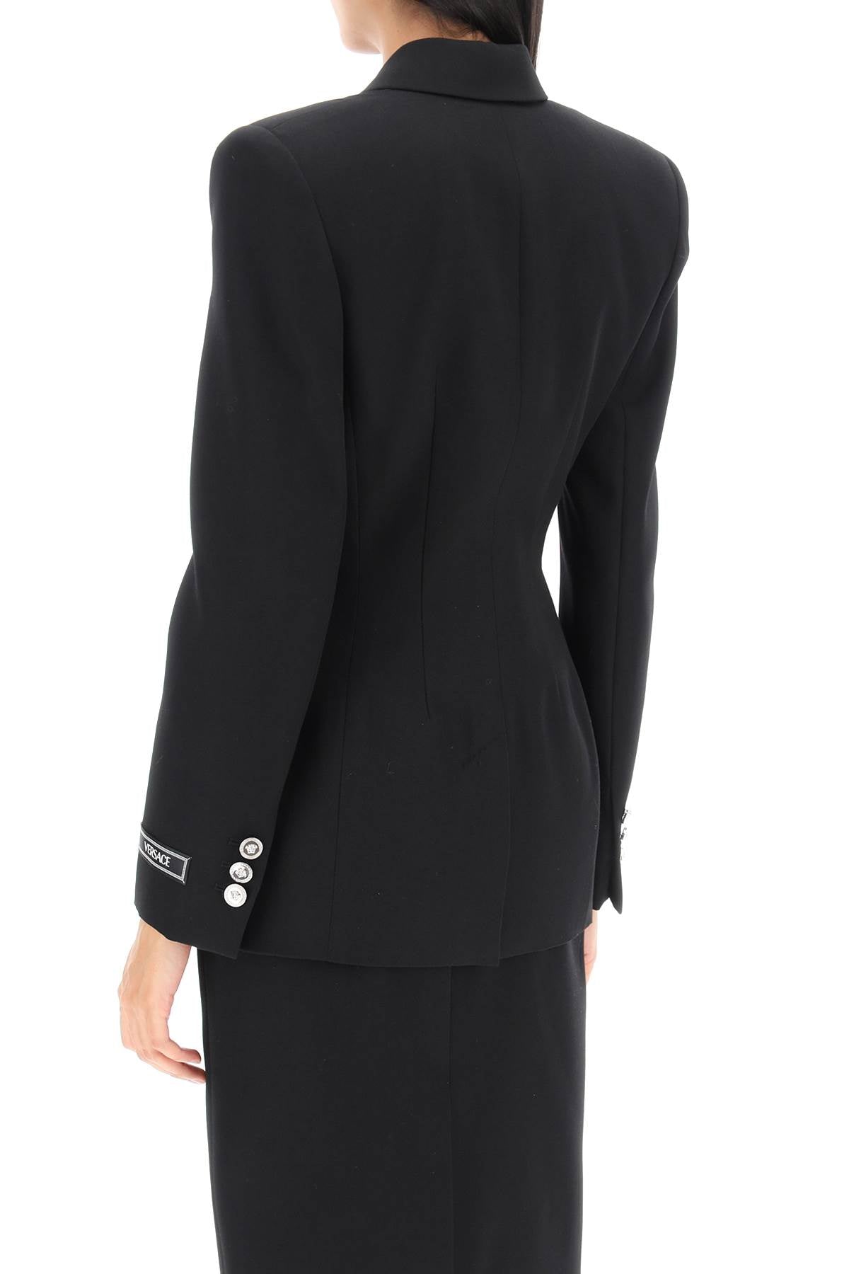 Hourglass Double-breasted Blazer  - Black