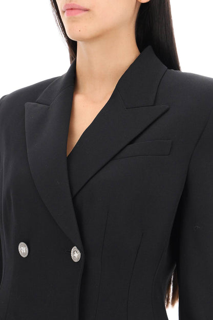 Hourglass Double-breasted Blazer  - Black