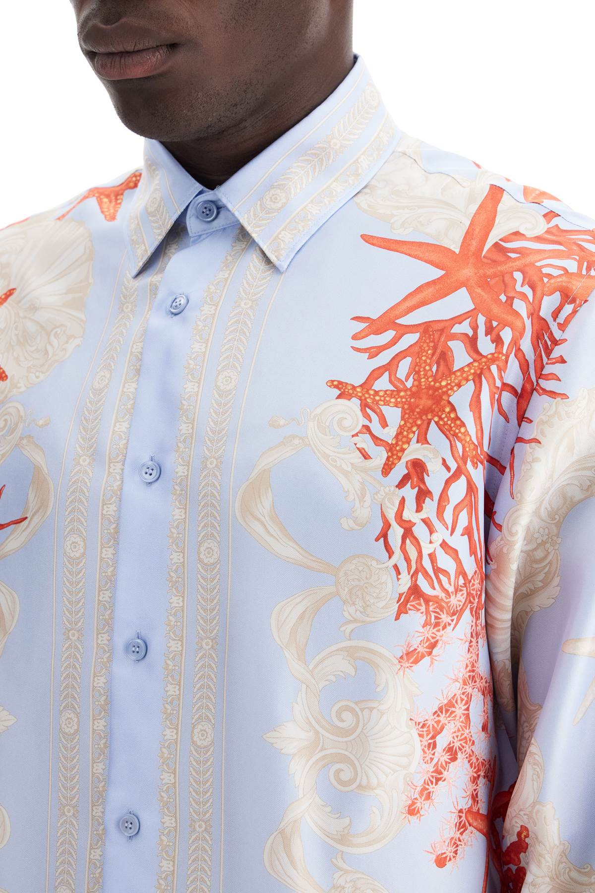 Barocco Sea Silk Shirt  - Light Blue