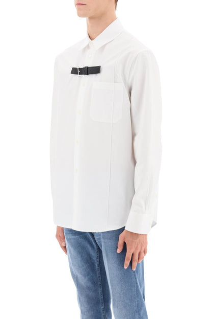 Leather Strap Shirt  - White