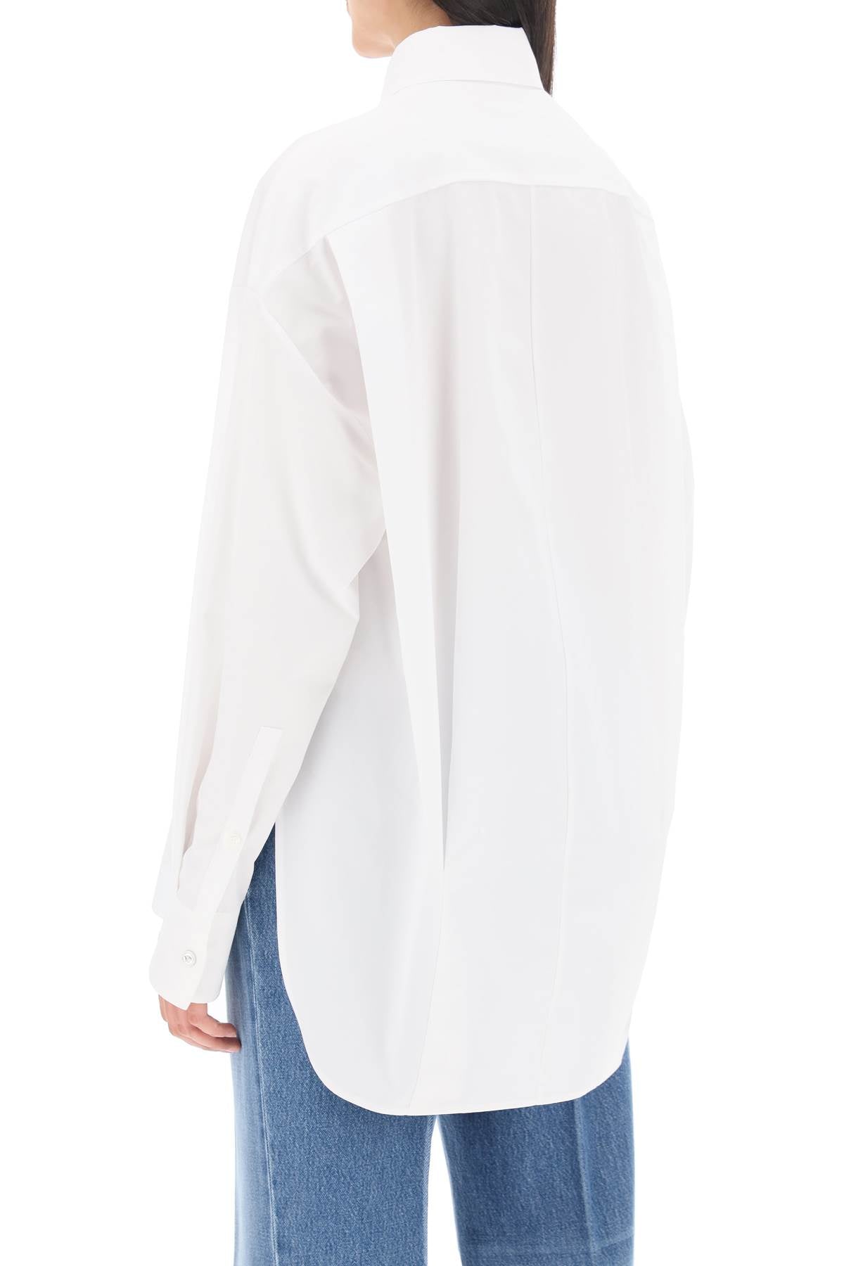 Oversized Poplin Shirt  - White