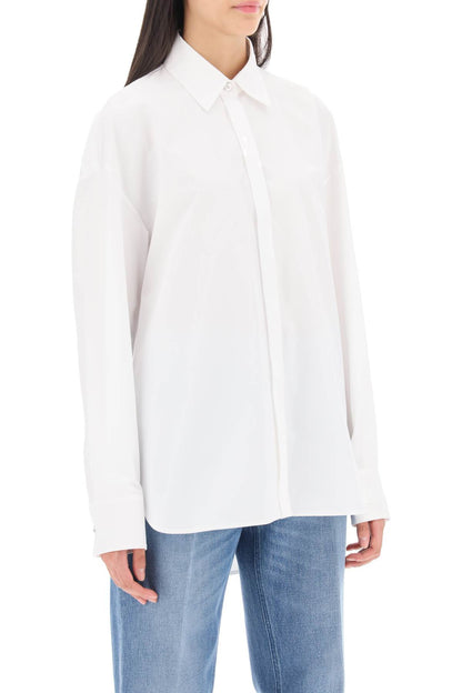 Oversized Poplin Shirt  - White