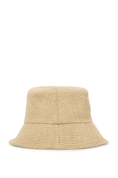 Raffia Bucket Hat For  - Beige