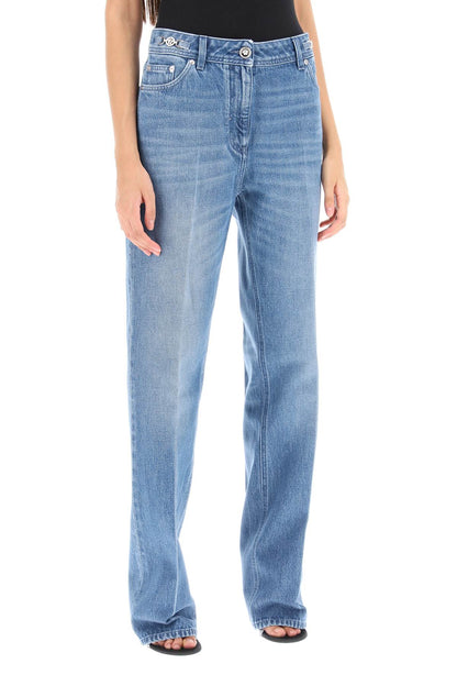 Boyfriend Jeans With Tailored Crease  - Blu