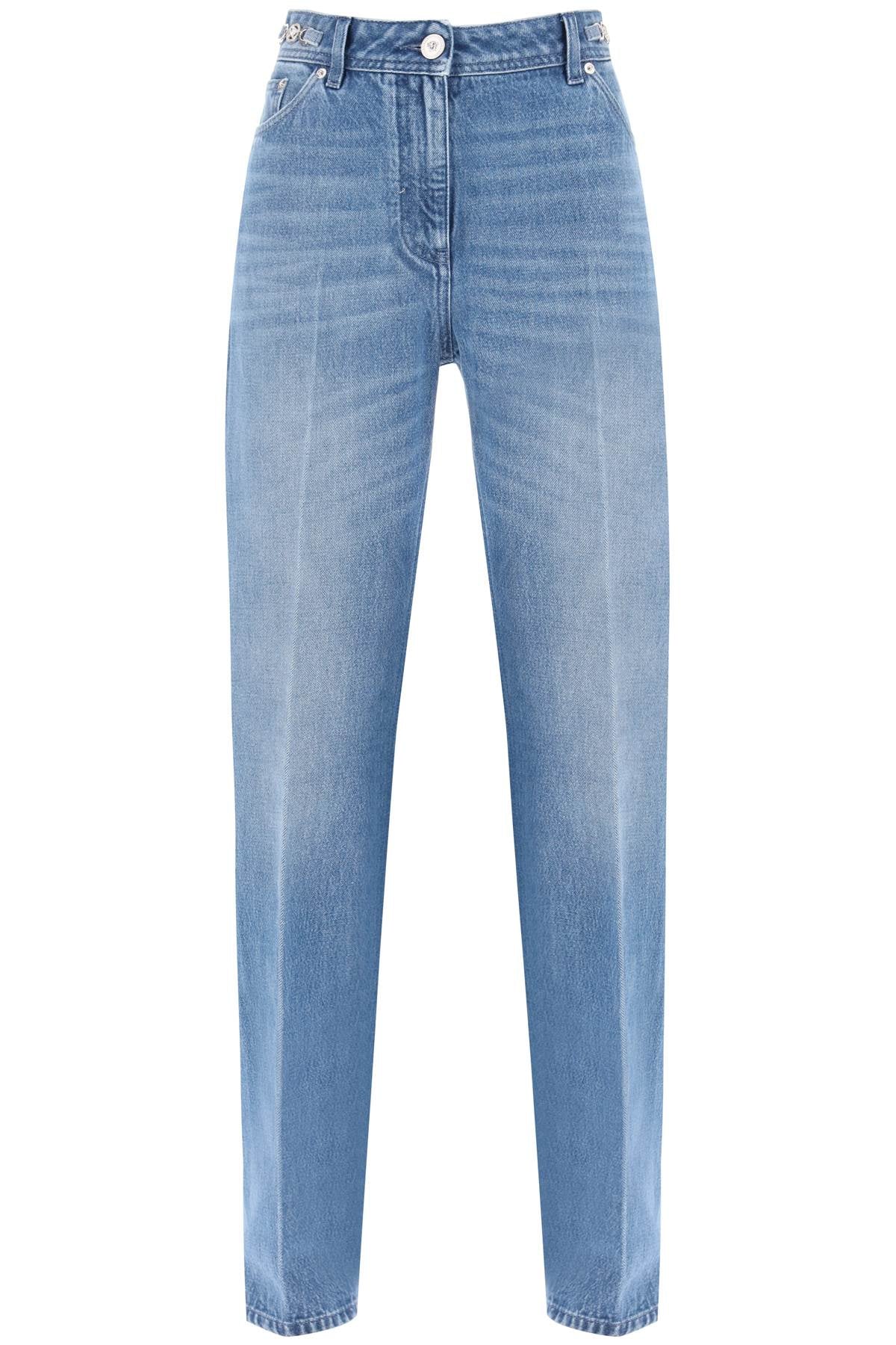 Boyfriend Jeans With Tailored Crease  - Blu