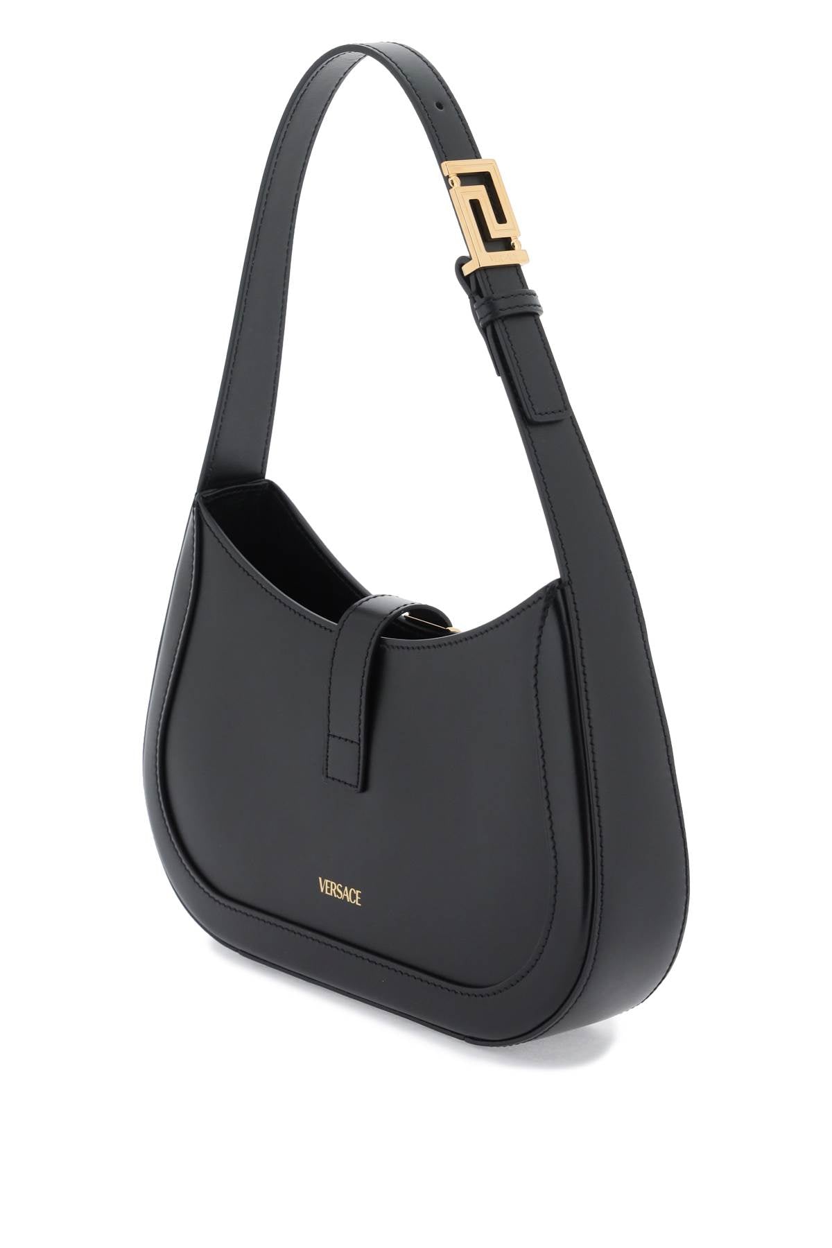 Greca Goddess Small Hobo Bag  - Black