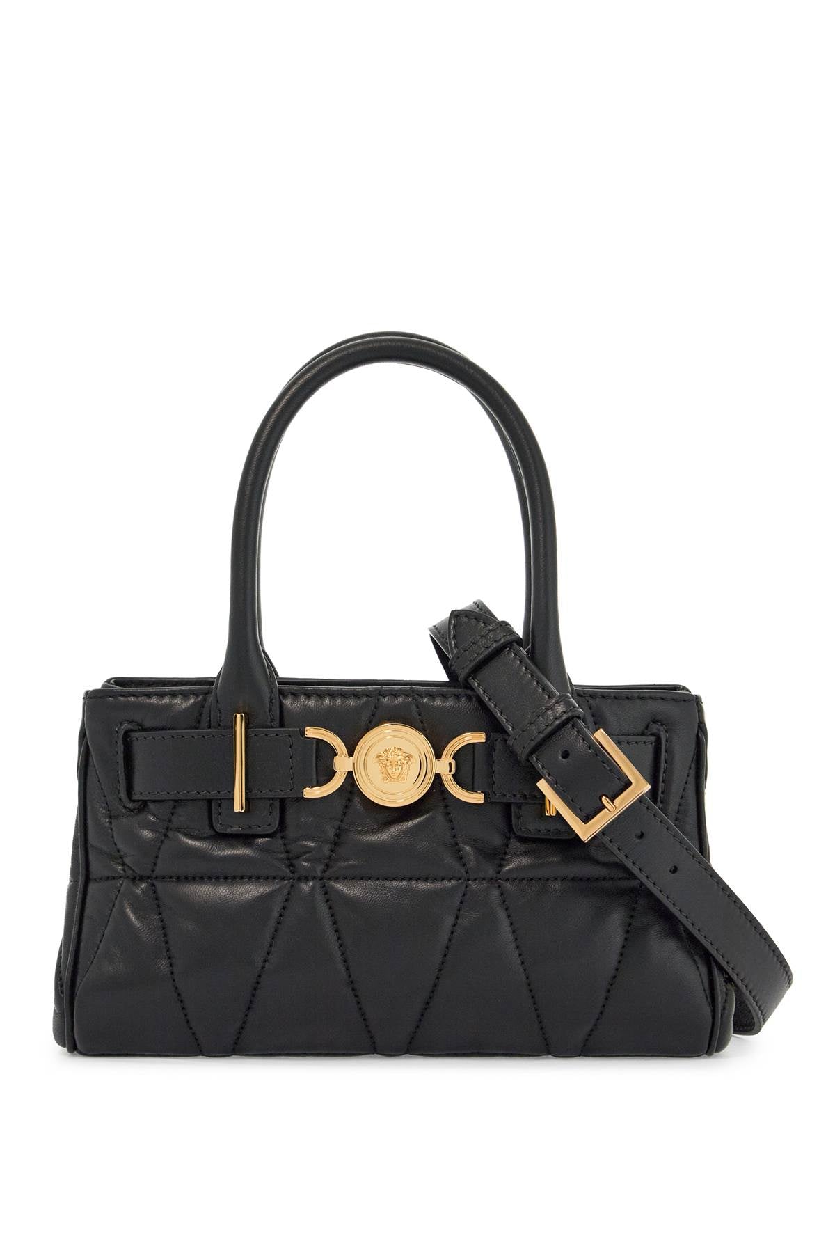 Quilted Medusa Handbag  - Black