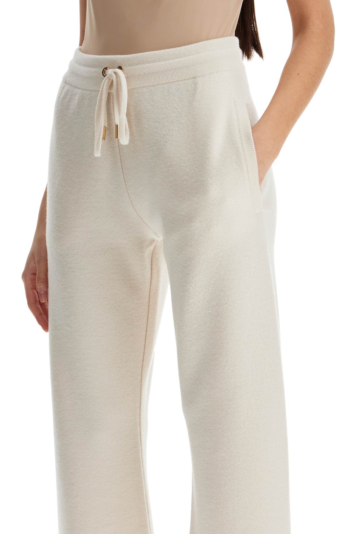 Flared Knit Pants For Women  - White