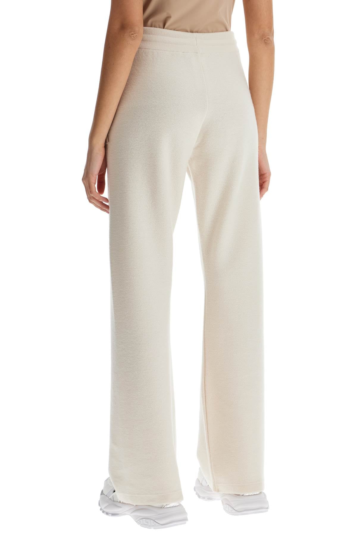 Flared Knit Pants For Women  - White