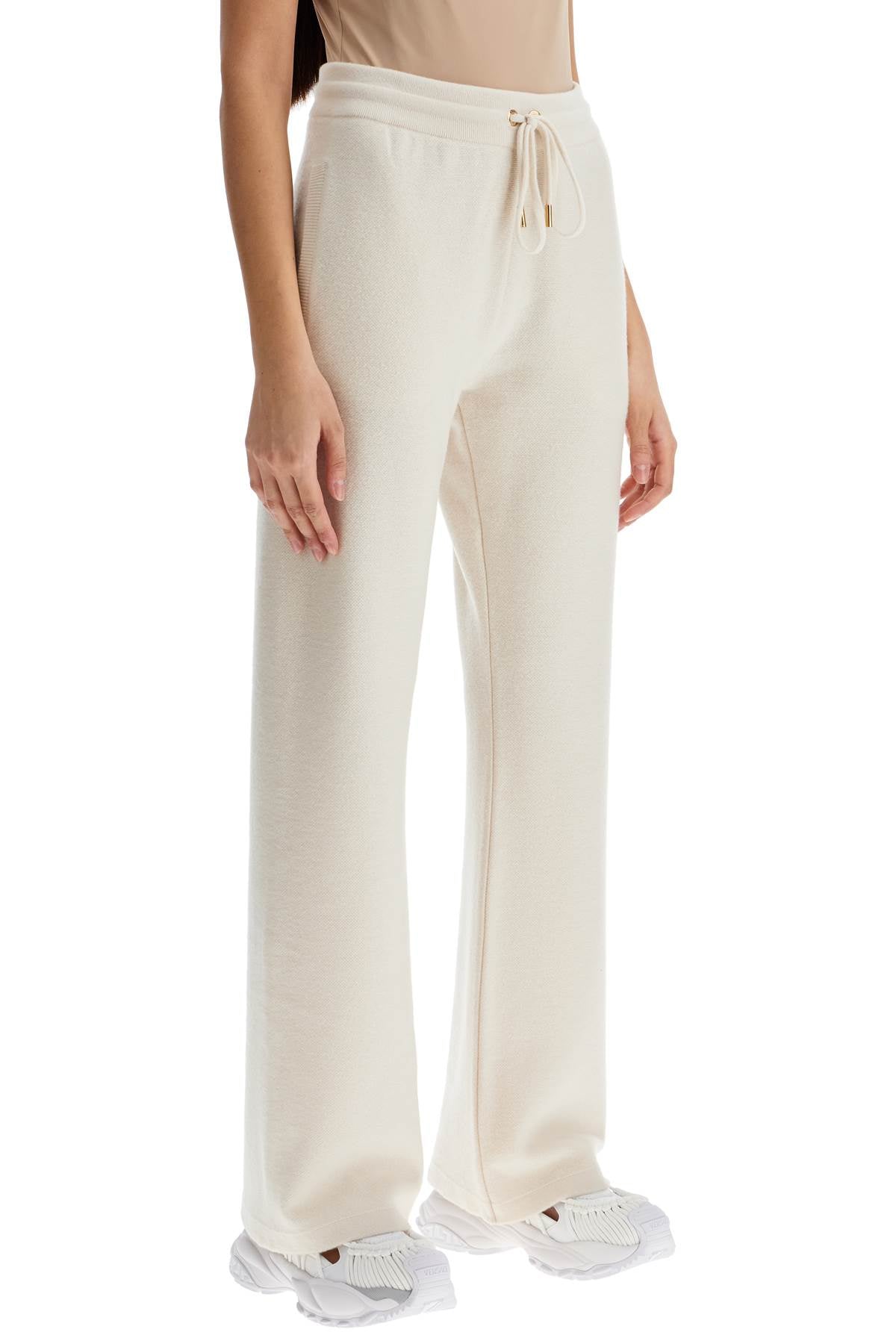 Flared Knit Pants For Women  - White