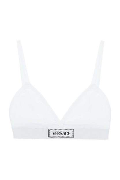 '90s Logo Ribbed Bralette  - Bianco